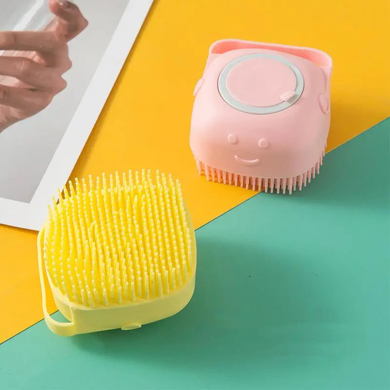 Escova de Silicone Massageadora com dispenser para Banho