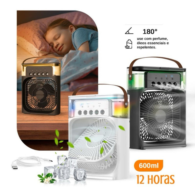 Ventilador, Climatizador e Umidificador Portátil Ultra com Led