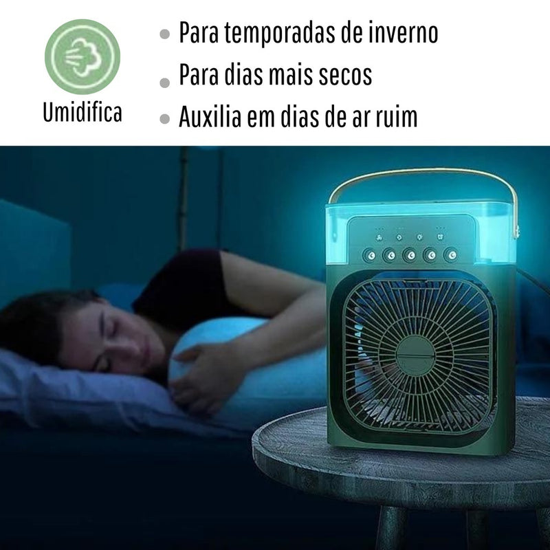 Ventilador, Climatizador e Umidificador Portátil Ultra com Led