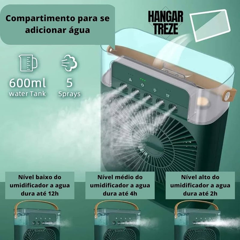 Ventilador, Climatizador e Umidificador Portátil Ultra com Led